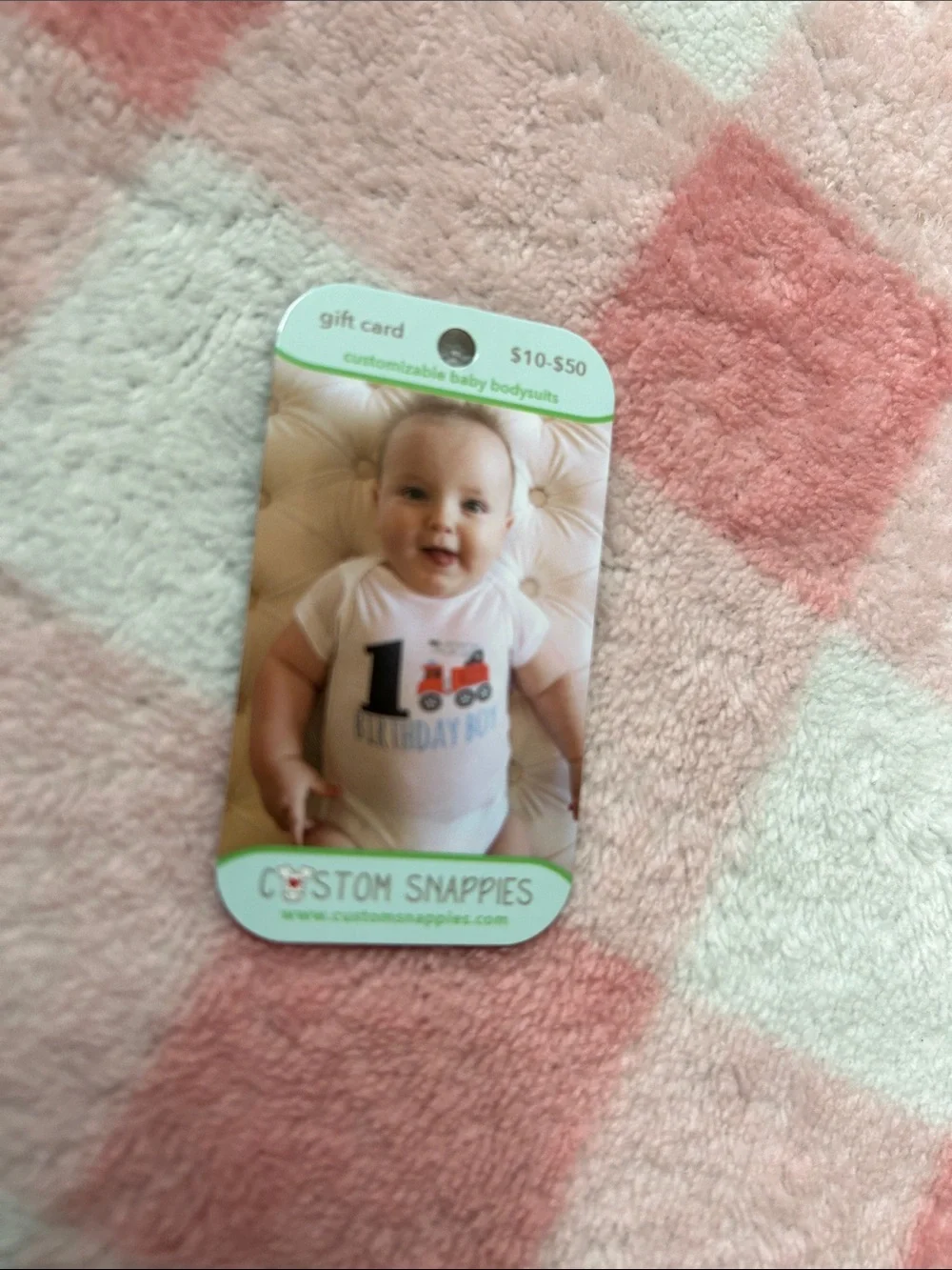 Pink Baby Gift Card - Customizable Baby Bodysuits